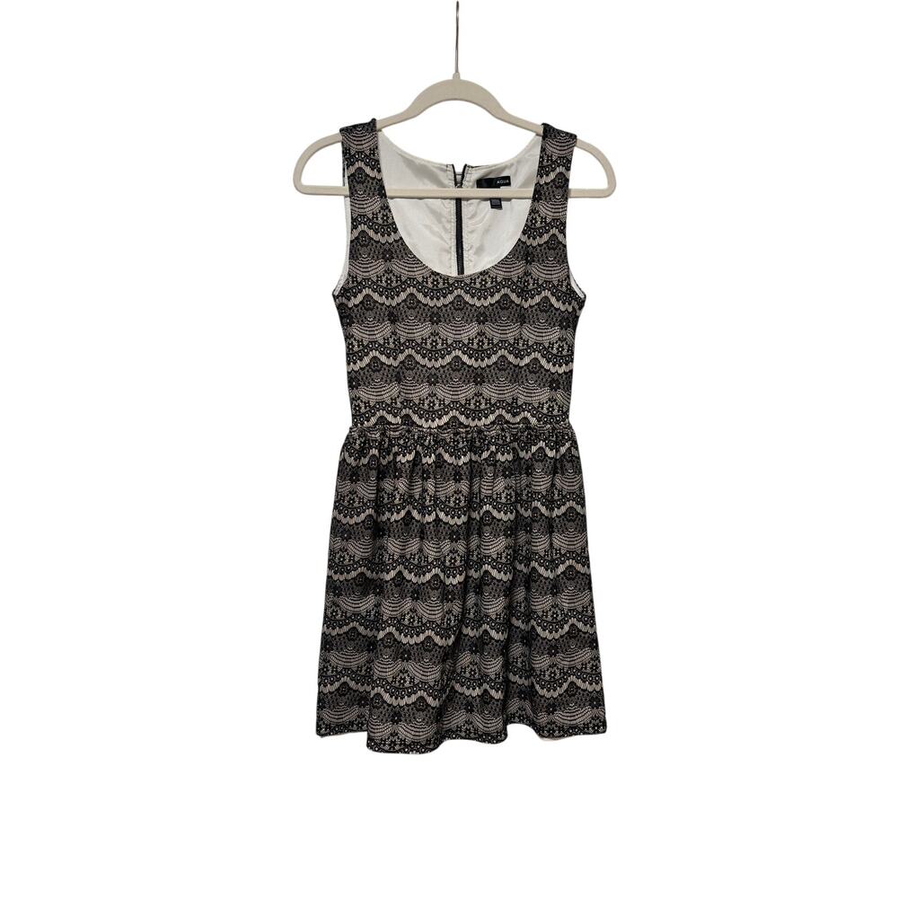 Aqua Black Lace Pattern Sleeveless Dress S - Picture 2 of 9